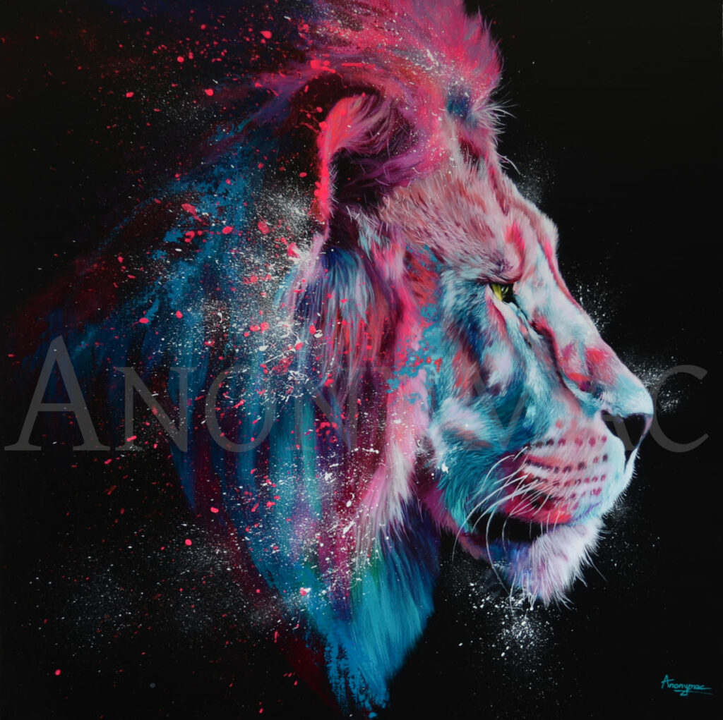 Peinture-animaux-lion