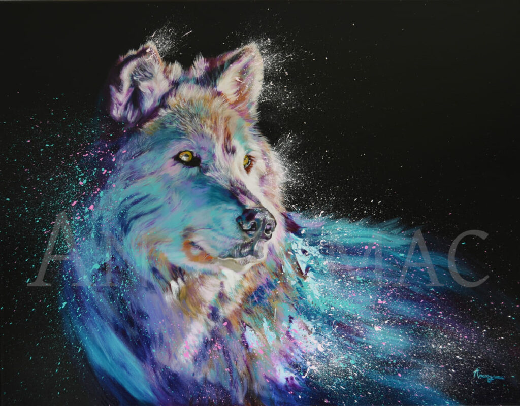 Peinture-animaux-loup