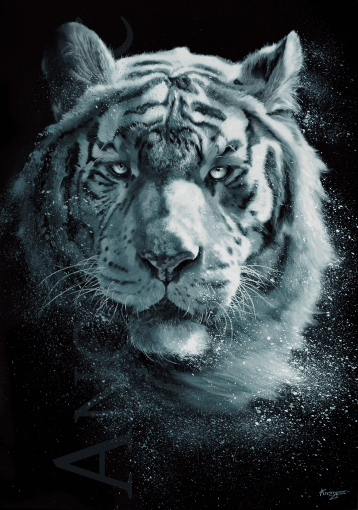 Tigre réaliste en peinture animalière à l'acrylique